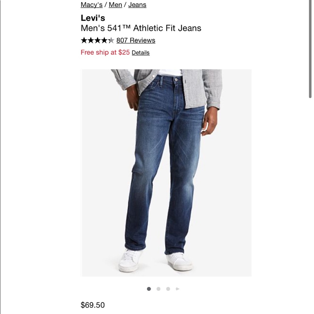 Mens Levi’s 541 Athletic Fit Jeans 36x30